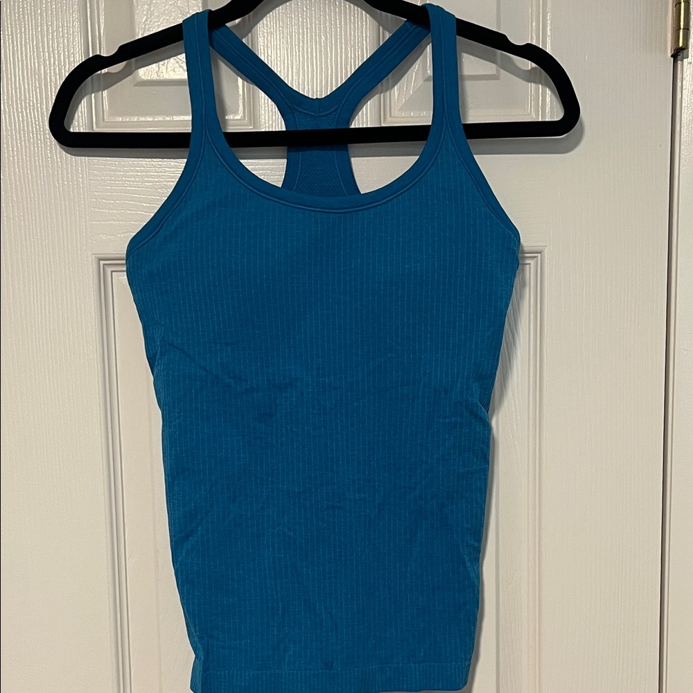Lululemon Blue Ribbed Women's Tank Top - Picture 4 of 4